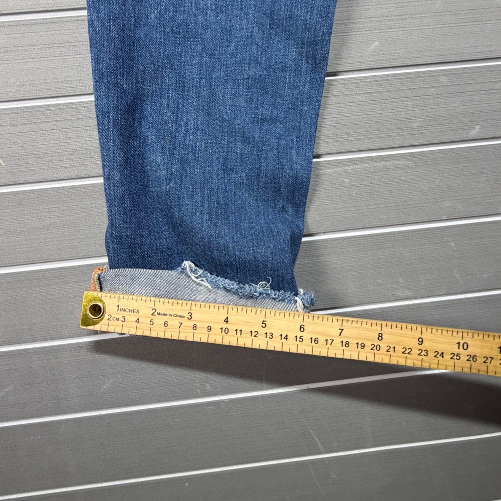Rock Revival Jessica Skinny Jeans Medium Wash Distressed Fleur De Lis Size 32 - Picture 11 of 11